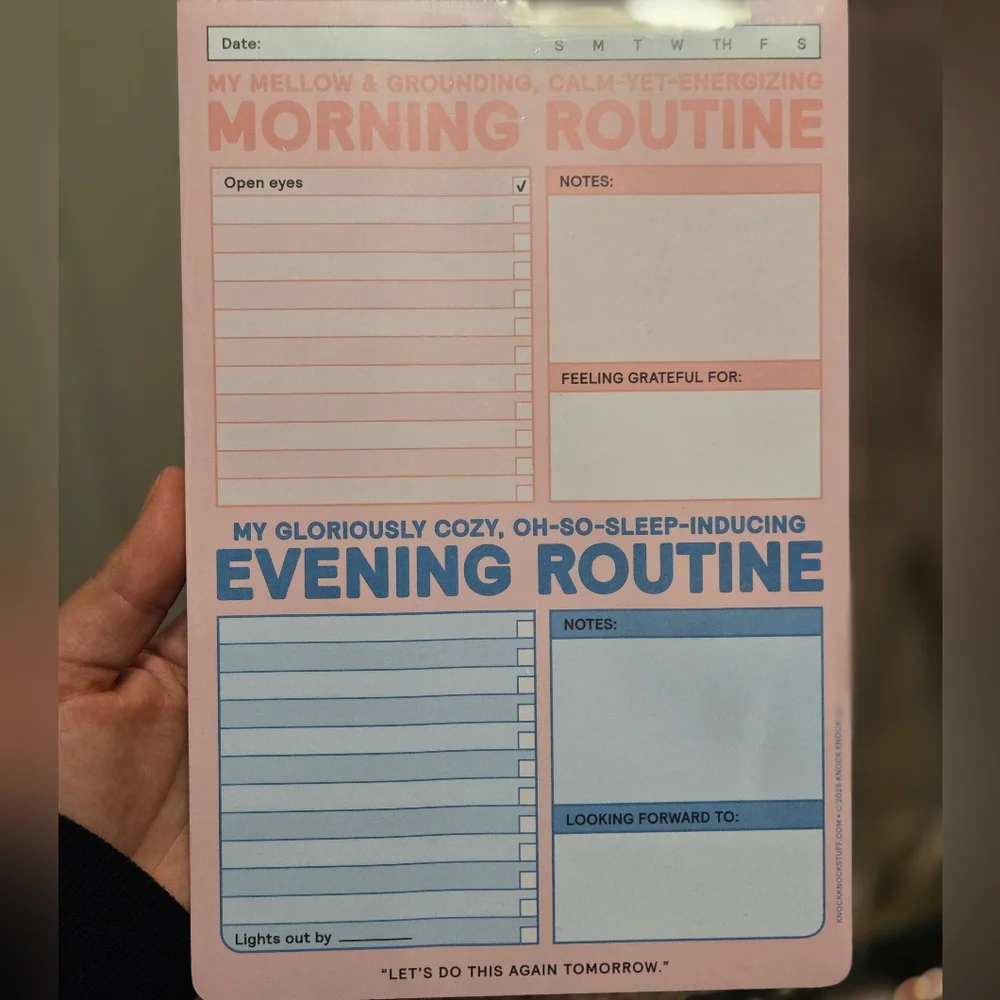 Morning and Evening Routine Notepad - NWT
